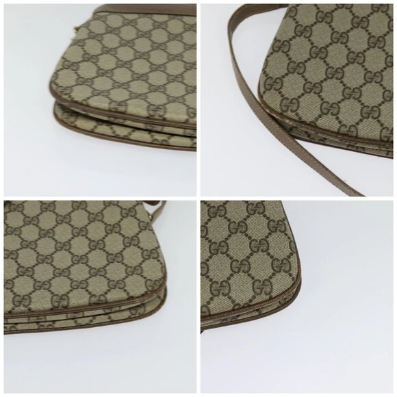 GUCCI GG Supreme Web Sherry Line Bag PVC Beige Red - Picture 16 of 16